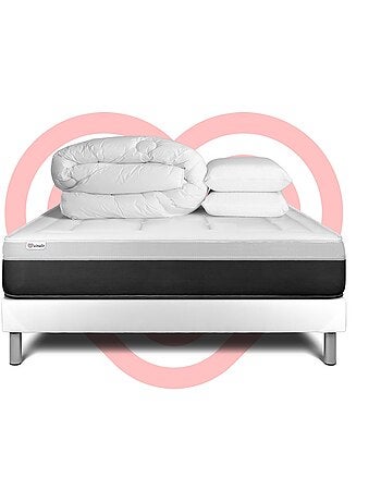 Pack Prêt à dormir avec Matelas Ressorts ensachés et mémoire de forme VITALIT