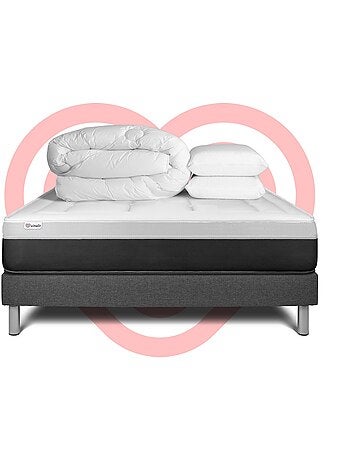Pack Prêt à dormir avec Matelas Ressorts ensachés et mémoire de forme VITALIT