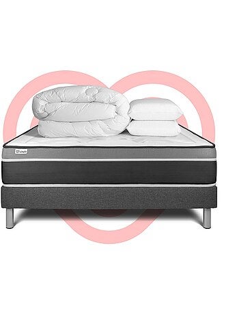 Pack Prêt à dormir avec Matelas Ressorts ensachés et mémoire de forme VITALIT