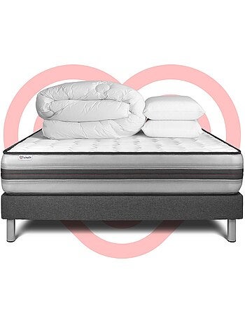 Pack Prêt à dormir avec Matelas Ressorts ensachés et mémoire de forme VITALIT