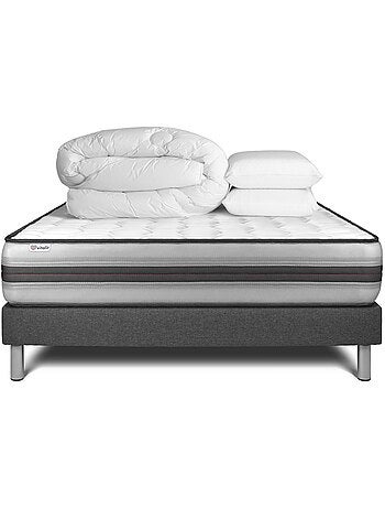 Pack Prêt à dormir avec Matelas Ressorts ensachés et mémoire de forme VITALIT
