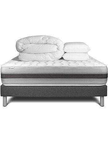 Pack Prêt à dormir avec Matelas Ressorts ensachés et mémoire de forme VITALIT