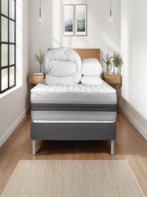 Pack Prêt à dormir avec Matelas Ressorts ensachés et mémoire de forme VITALIT - Kiabi