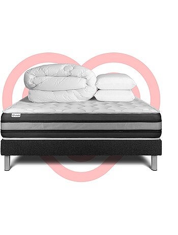 Pack Prêt à dormir avec Matelas Ressorts ensachés et mémoire de forme VITALIT