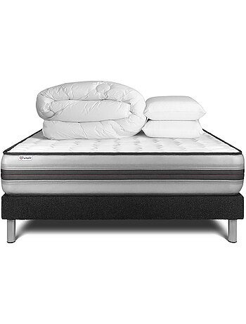 Pack Prêt à dormir avec Matelas Ressorts ensachés et mémoire de forme VITALIT