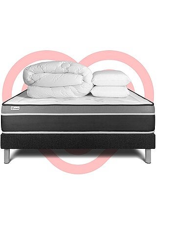 Pack Prêt à dormir avec Matelas Ressorts ensachés et mémoire de forme VITALIT
