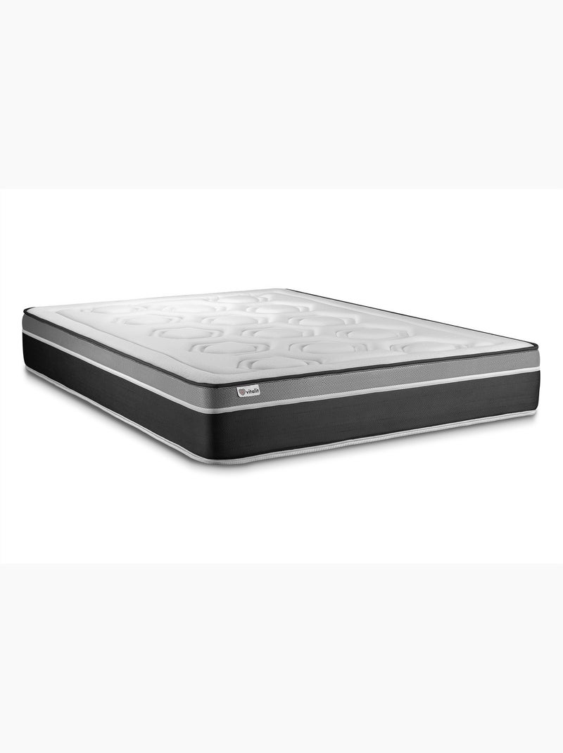 Pack Prêt à dormir avec Matelas Ressorts ensachés et mémoire de forme VITALIT Noir - Kiabi