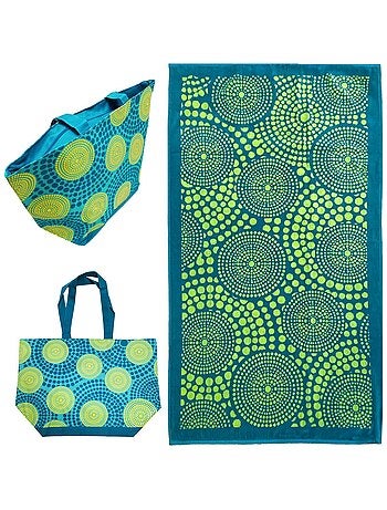 Pack serviette de plage et sac coordonné WAX