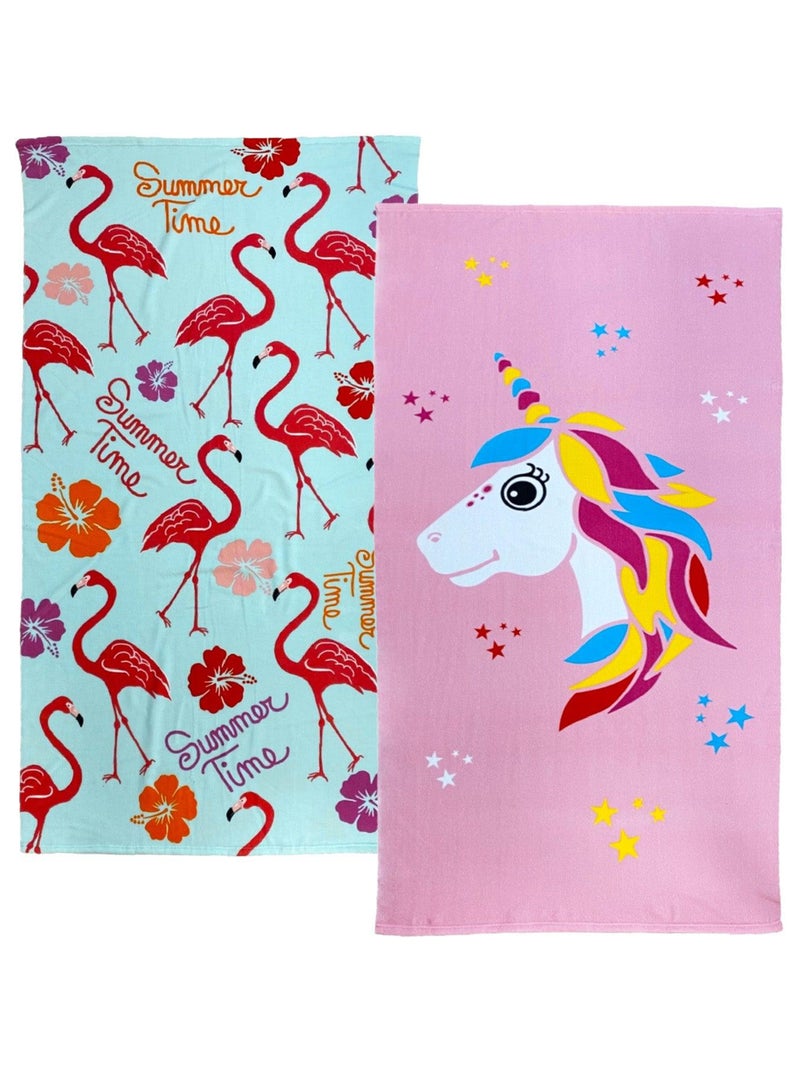 Pack serviette de plage microfibre Likorn et Kamarina Multicolore - Kiabi