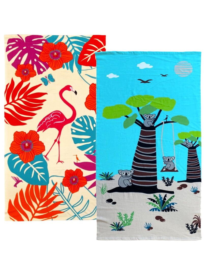 Serviettes De Plage Microfibre Ultra-Légères - 2x180x80cm, Sans Sable, Séchage Rapide, Parfaites Piscine & Voyage