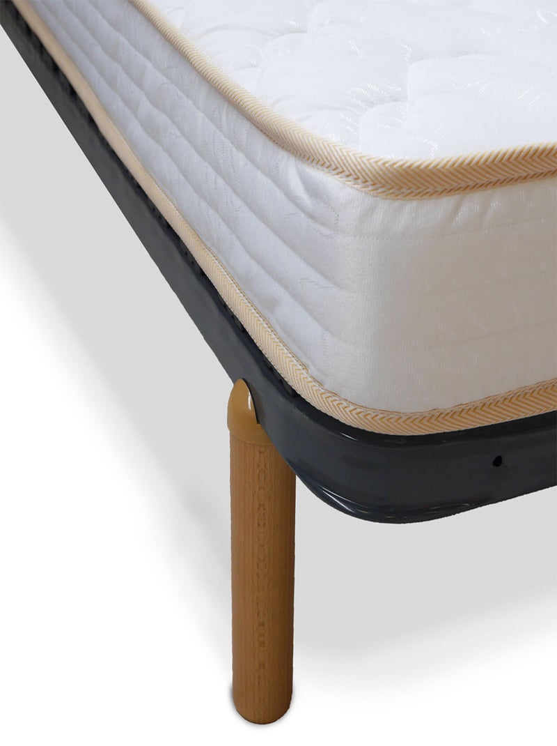 Pack sommier avec pieds et matelas Mira - AKITEN RETAIL Gris - Kiabi
