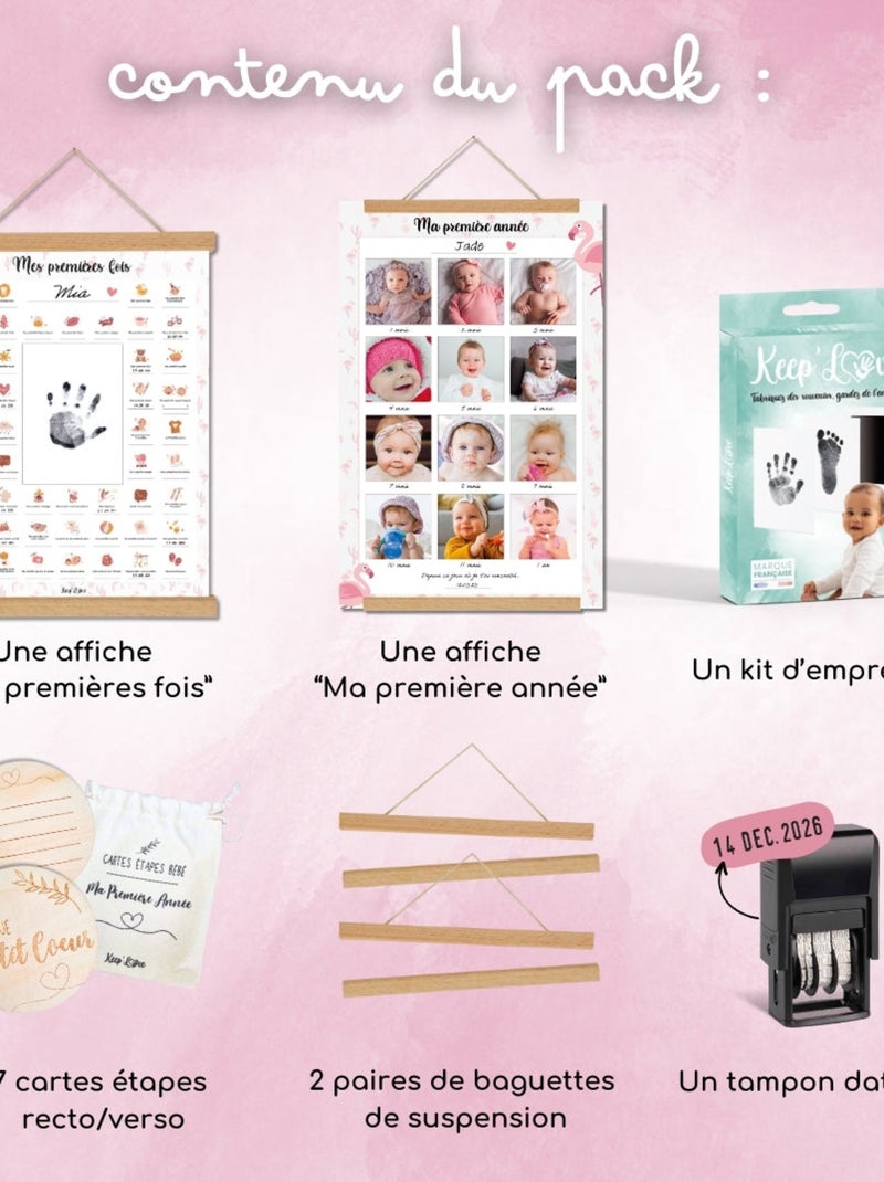 Pack Souvenirs Bébé Complet - My Memories - Flamant Rose - Kiabi