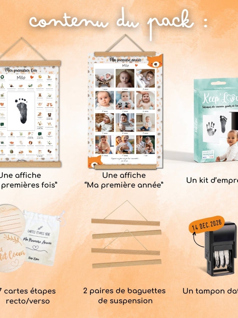 Pack Souvenirs Bébé Complet - My Memories - Renard Orange - Kiabi