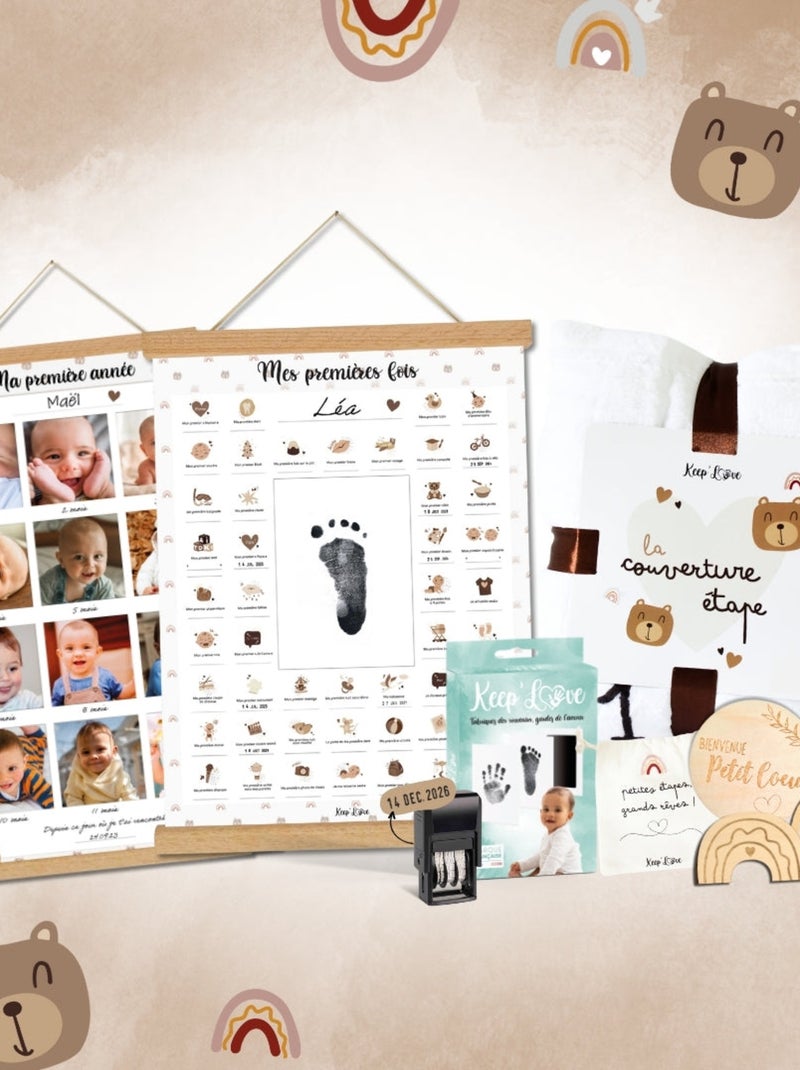 Pack Souvenirs Complet - Couverture Étape + Affiches + Tampon Dateur + Baguettes + Kit Empreintes Blanc Marron - Kiabi