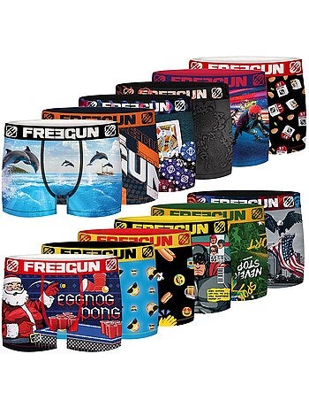 Pack Surprise de 12 Boxers microfibre enfant Freegun