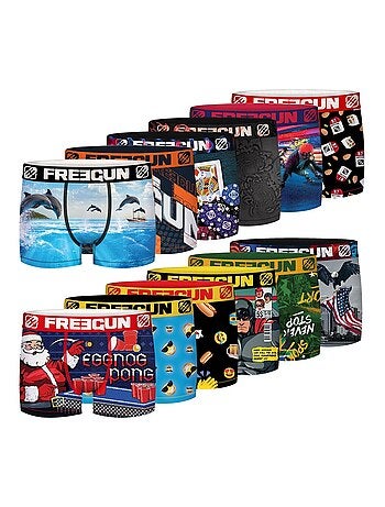 Pack surprise de 12 Boxers microfibre homme Freegun