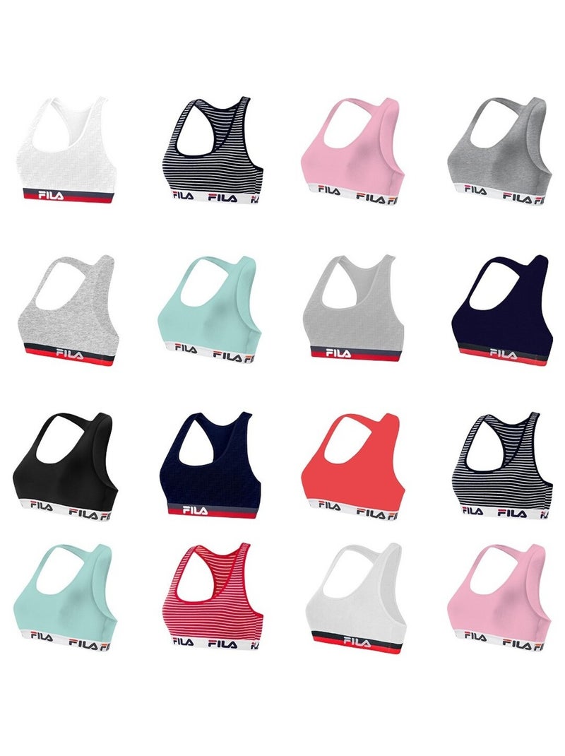 Pack Surprise de 2 Brassières coton femme Fila Gris Bleu - Kiabi