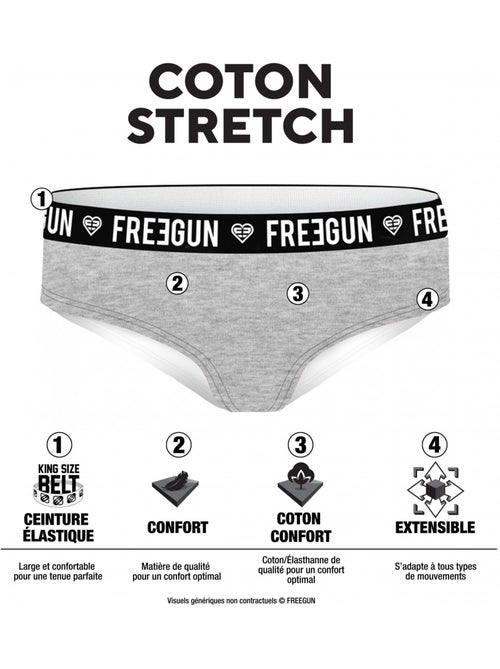 Pack Surprise de 3 Boxers coton femme Freegun - Kiabi