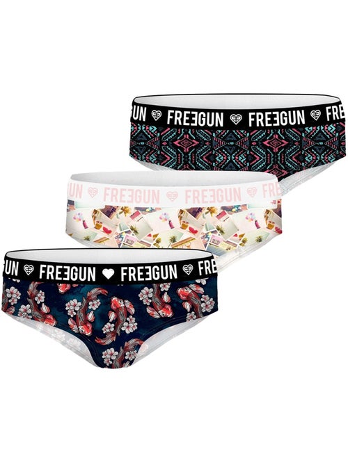 Pack Surprise de 3 Boxers microfibre fille Freegun - Kiabi