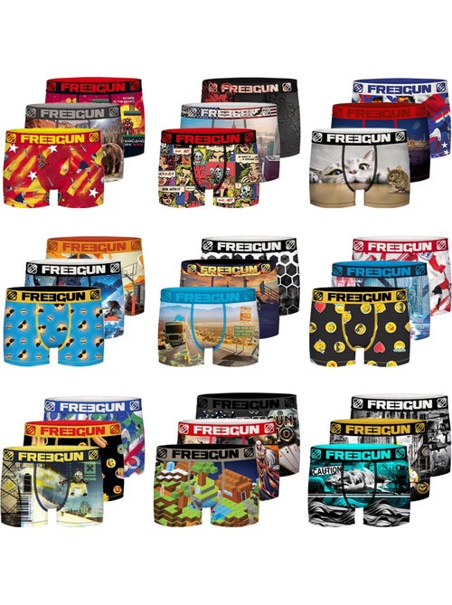 Pack Surprise de 3 Boxers microfibre garçon Freegun - Kiabi