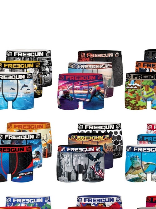 Pack Surprise de 3 Boxers microfibre homme Freegun - Kiabi