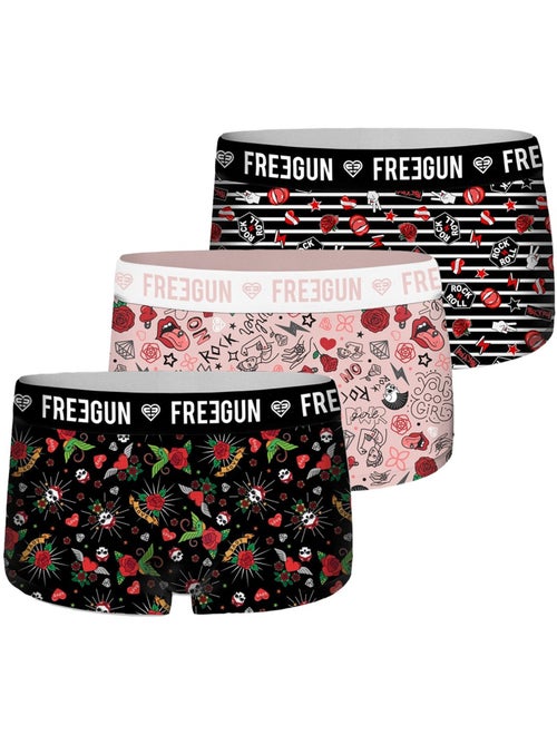 Pack Surprise de 3 Shortys microfibre fille Freegun - Kiabi