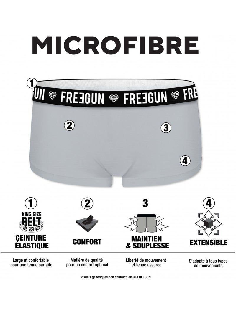 Pack Surprise de 3 Shortys microfibre fille Freegun Noir - Kiabi
