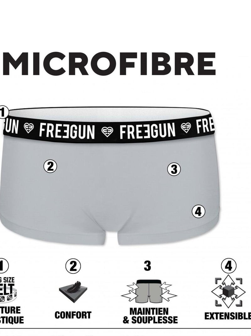 Pack Surprise de 3 Shortys microfibre fille Freegun Noir - Kiabi