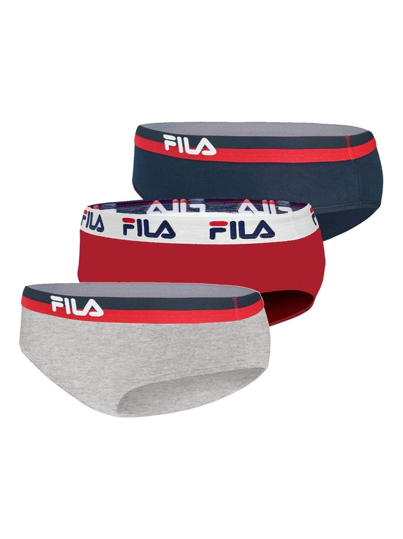 Pack Surprise de 3 Slips coton femme Fila Noir - Kiabi