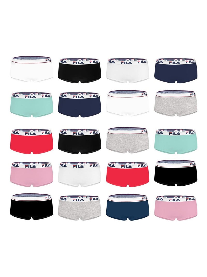 Pack Surprise de 4 Boxers coton femme Fila Noir - Kiabi