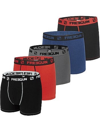 Pack Surprise de 5 Boxers coton garçon Freegun