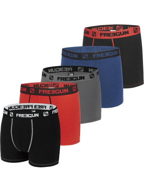 Pack Surprise de 5 Boxers coton garçon Freegun - Kiabi
