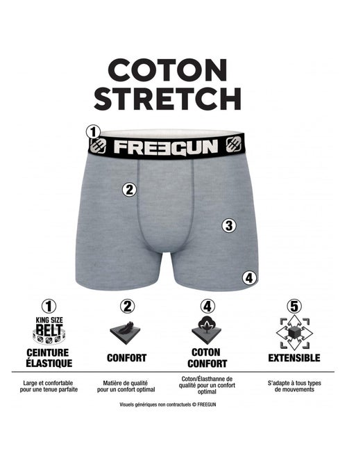 Pack Surprise de 5 Boxers coton garçon Freegun - Kiabi