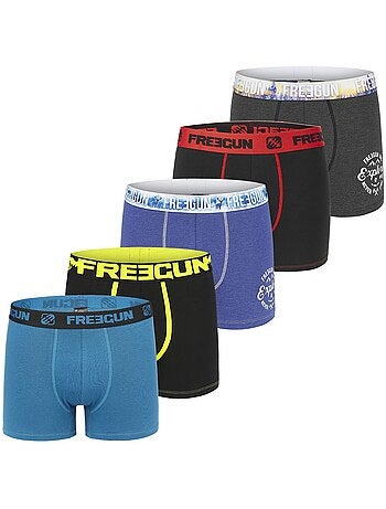 Pack Surprise de 5 Boxers homme en coton Freegun