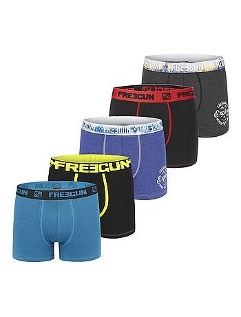 Pack Surprise de 5 Boxers homme en coton Freegun
