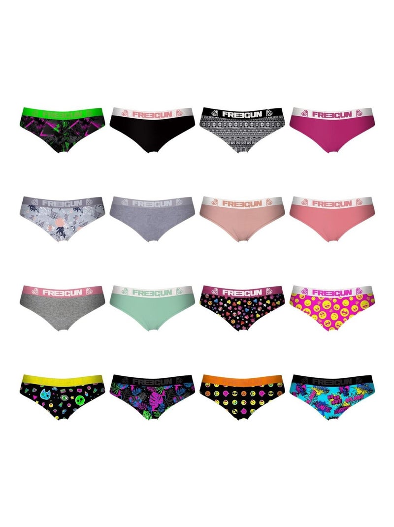 Pack Surprise de 5 Boxers microfibre femme Freegun Noir - Kiabi