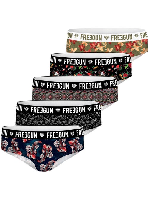 Pack Surprise de 5 Boxers microfibre fille Freegun - Kiabi