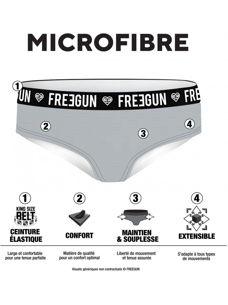 Pack Surprise de 5 Boxers microfibre fille Freegun Rose - Kiabi