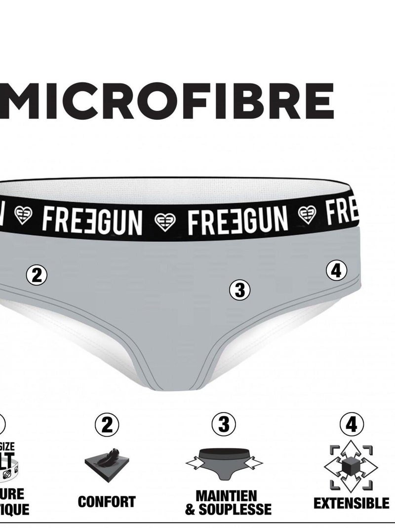 Pack Surprise de 5 Boxers microfibre fille Freegun Rose - Kiabi