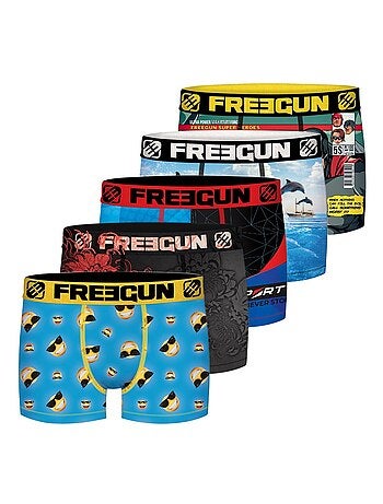 Pack Surprise de 5 Boxers microfibre homme Freegun