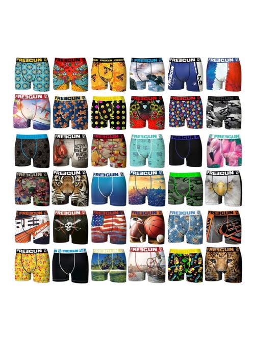 Pack Surprise de 5 Boxers microfibre homme Freegun - Kiabi
