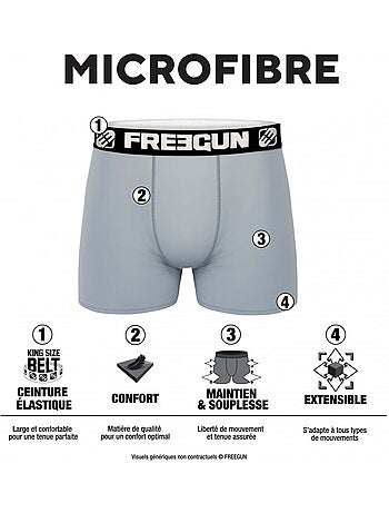 Pack Surprise de 5 Boxers microfibre homme Freegun