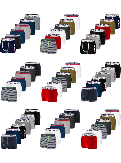 Pack Surprise de 6 Boxers coton homme Fila - Kiabi