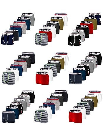 Pack Surprise de 6 Boxers coton homme Fila