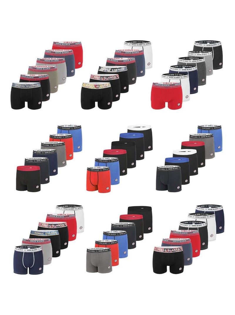 Pack Surprise de 6 Boxers coton homme Serge Blanco Noir - Kiabi