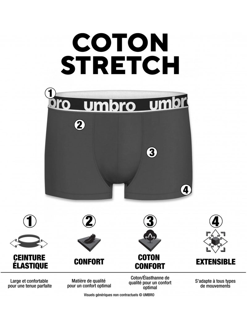 Pack Surprise de 6 Boxers coton homme Umbro Bleu - Kiabi