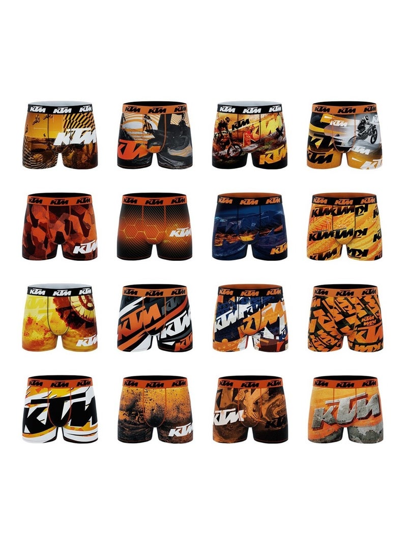 Pack surprise de 6 boxers homme Ktm Noir Orange clair - Kiabi