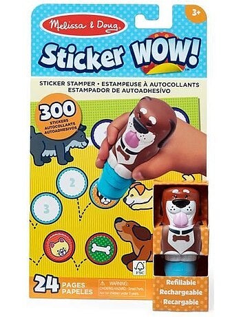 Pack tampon d'autocollants + bloc d'activités + tampon - dès 3 ans - melissa & doug