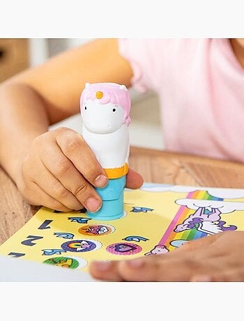 Pack tampon d'autocollants + bloc d'activités + tampon - dès 3 ans - melissa & doug
