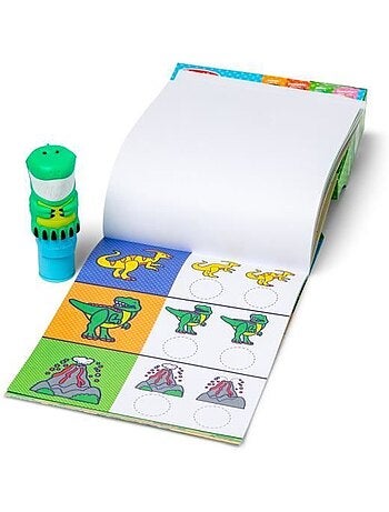 Pack tampon d'autocollants + bloc d'activités + tampon - dès 3 ans - melissa & doug